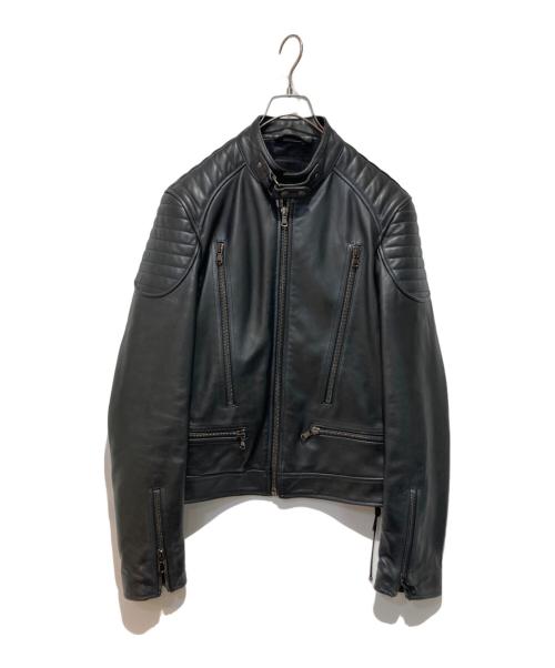 DIESEL Black Gold（ディーゼル ブラック ゴールド）DIESEL BLACK GOLD (ディーゼル ブラック ゴールド) レザージャケット ブラック サイズ:48の古着・服飾アイテム