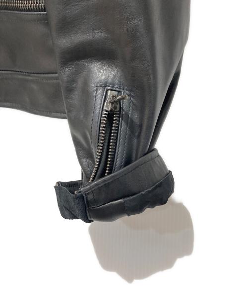 DIESEL Black Gold（ディーゼル ブラック ゴールド）DIESEL BLACK GOLD (ディーゼル ブラック ゴールド) レザージャケット ブラック サイズ:48の古着・服飾アイテム