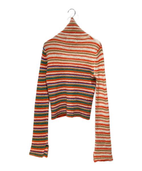 kotohayokozawa（コトハヨコザワ）kotohayokozawa (コトハヨコザワ) MOHAIR BORDER HIGH NECK KNIT オレンジ サイズ:FREEの古着・服飾アイテム