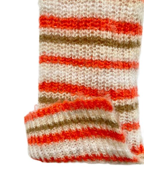 kotohayokozawa（コトハヨコザワ）kotohayokozawa (コトハヨコザワ) MOHAIR BORDER HIGH NECK KNIT オレンジ サイズ:FREEの古着・服飾アイテム