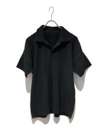 HOMME PLISSE ISSEY MIYAKE（オム プリッセ イッセイ ミヤケ）の古着「プリーツポロシャツ」｜ブラック