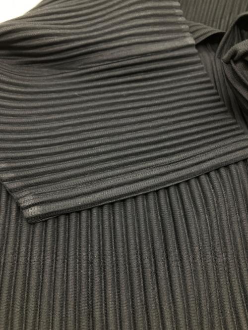 HOMME PLISSE ISSEY MIYAKE（オム プリッセ イッセイ ミヤケ）HOMME PLISSE ISSEY MIYAKE (オム プリッセ イッセイ ミヤケ) プリーツポロシャツ ブラック サイズ:2の古着・服飾アイテム