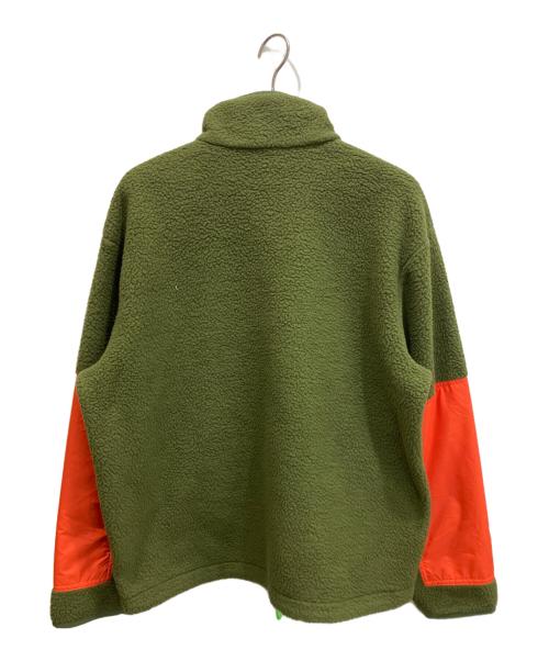 NIKE（ナイキ）NIKE (ナイキ) 切替フリースジャケット オリーブ×オレンジ サイズ:XLの古着・服飾アイテム