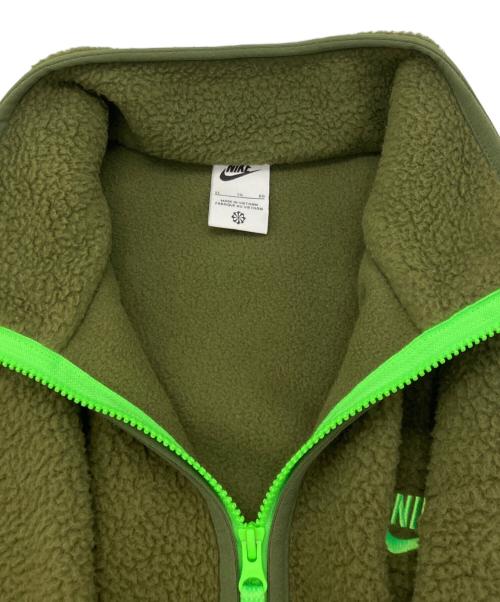 NIKE（ナイキ）NIKE (ナイキ) 切替フリースジャケット オリーブ×オレンジ サイズ:XLの古着・服飾アイテム