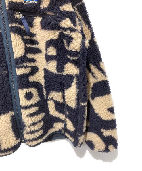 Patagonia（パタゴニア）Patagonia (パタゴニア) Natural Blend Retro Cardigan ベージュ×ネイビー サイズ:Mの古着・服飾アイテム