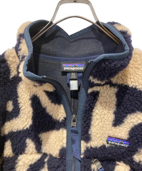 Patagonia（パタゴニア）Patagonia (パタゴニア) Natural Blend Retro Cardigan ベージュ×ネイビー サイズ:Mの古着・服飾アイテム