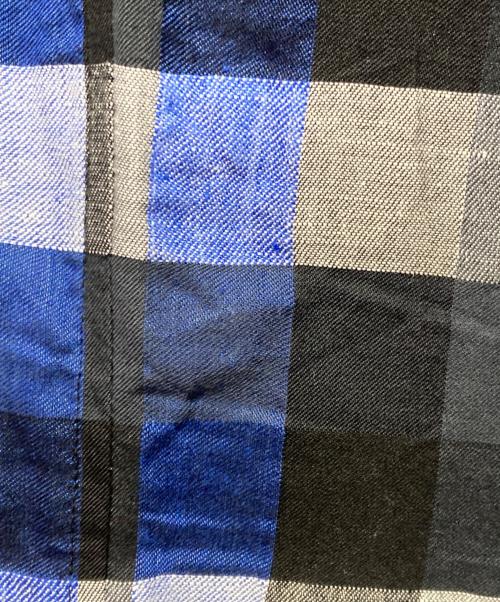 Y's for living（ワイズフォーリビング）Y'S for living (ワイズフォーリビング) マキシチェックワンピース ブルー×ブラック サイズ:FREEの古着・服飾アイテム