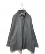 Graphpaperグラフペーパー）の古着「STRETCH KERSEY LONG YOKE SLEEVE SHIRT」｜グレー
