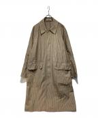 AURALEEオーラリー）の古着「FINX WEATHER CLOTH CHECK COAT」｜ベージュ×グレー