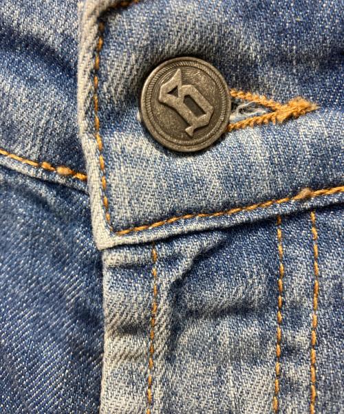 GALLIANO（ガリアーノ）GALLIANO (ガリアーノ) ニュースペーパープリントデニムパンツ インディゴ サイズ:33の古着・服飾アイテム