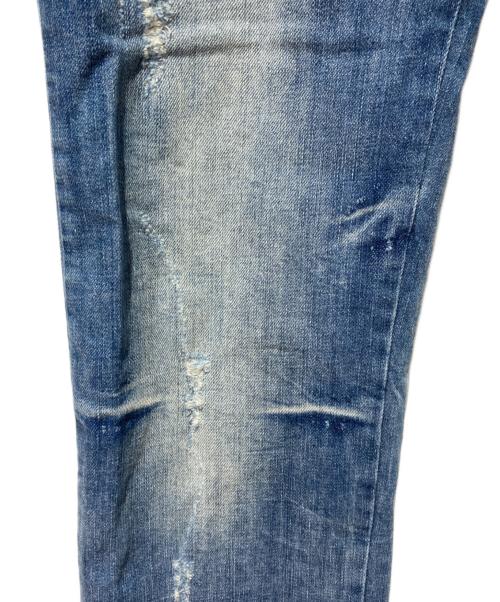 GALLIANO（ガリアーノ）GALLIANO (ガリアーノ) ニュースペーパープリントデニムパンツ インディゴ サイズ:33の古着・服飾アイテム