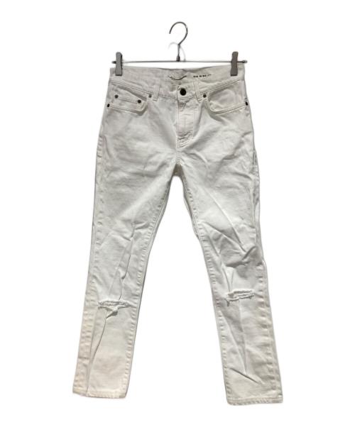 Saint Laurent Paris（サンローランパリ）Saint Laurent Paris (サンローランパリ) クラッシュデニムパンツ ホワイト サイズ:W28の古着・服飾アイテム