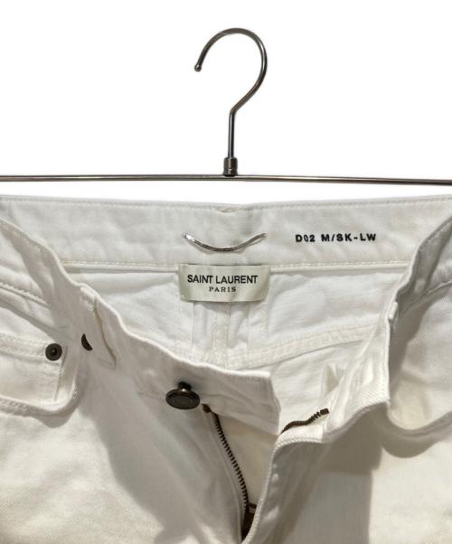 Saint Laurent Paris（サンローランパリ）Saint Laurent Paris (サンローランパリ) クラッシュデニムパンツ ホワイト サイズ:W28の古着・服飾アイテム