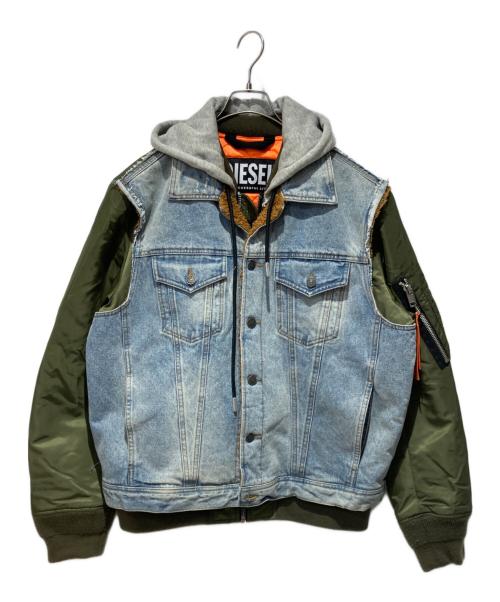 DIESEL（ディーゼル）DIESEL (ディーゼル) W-STORMY JACKET グリーン×ブルー サイズ:Lの古着・服飾アイテム