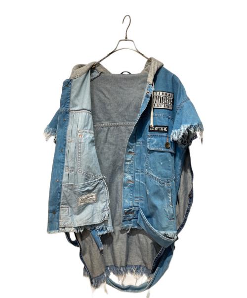 Maison MIHARA YASUHIRO（メゾン ミハラ ヤスヒロ）Maison MIHARA YASUHIRO (メゾン ミハラ ヤスヒロ) フーデッドデニムベスト インディゴ×グレー サイズ:FREEの古着・服飾アイテム