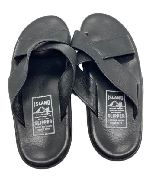 ISLAND SLIPPER（アイランドスリッパ）ISLAND SLIPPER (アイランドスリッパ) レザーサンダル ブラック サイズ:8の古着・服飾アイテム