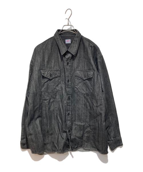 Ahehee（アヘヘ）AHEHEE (アヘヘ) コットンシャツ ブラック サイズ:XLの古着・服飾アイテム