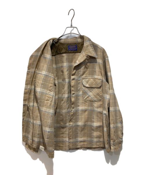 PENDLETON（ペンドルトン）PENDLETON (ペンドルトン) オープンカラーウールボードシャツ ベージュ サイズ:XLの古着・服飾アイテム