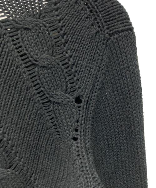 Yohji Yamamoto pour homme（ヨウジヤマモト プールオム）Yohji Yamamoto pour homme (ヨウジヤマモト プールオム) ケーブルアシンメトリーニット ブラック サイズ:Mの古着・服飾アイテム
