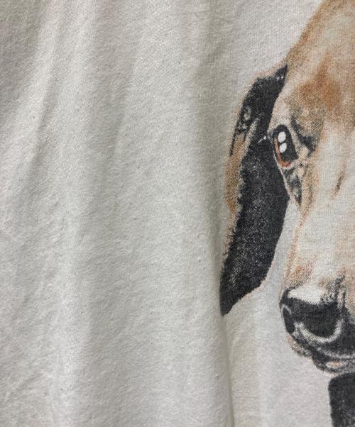 USED（ユーズド）USED (ユーズド) 90’s ドッグプリントTシャツ ホワイト×ブラウン サイズ:不明の古着・服飾アイテム