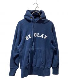 Champion（チャンピオン）の古着「プリントプルオーバーパーカー」｜ネイビー