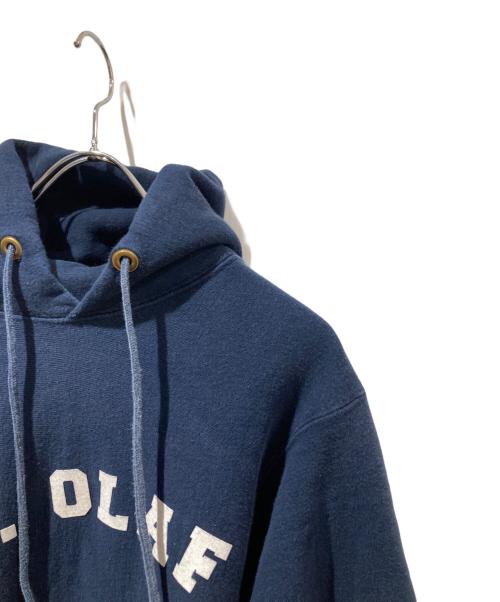 Champion（チャンピオン）Champion (チャンピオン) プリントプルオーバーパーカー ネイビー サイズ:Mの古着・服飾アイテム