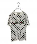 GUCCIグッチ）の古着「プリントTシャツ」｜ホワイト×ブラック