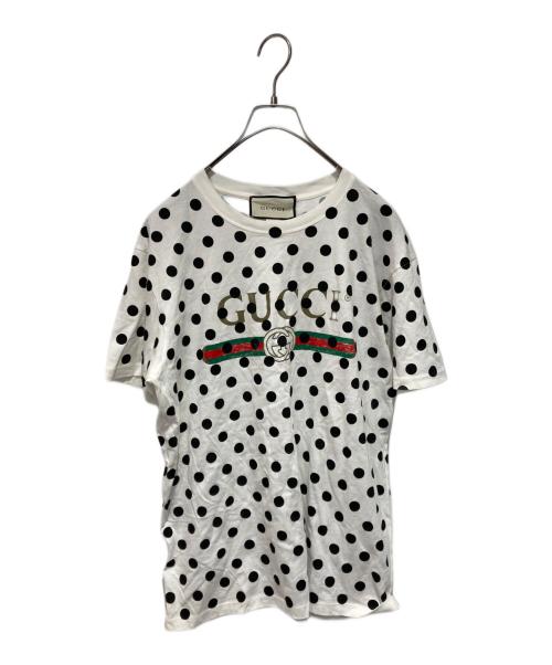 GUCCI（グッチ）GUCCI (グッチ) プリントTシャツ ホワイト×ブラック サイズ:xsの古着・服飾アイテム
