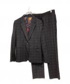 PAUL SMITHポールスミス）の古着「裏地総柄チェックセットアップスーツ」｜ブラック×レッド