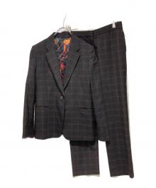 PAUL SMITH（ポールスミス）の古着「裏地総柄チェックセットアップスーツ」｜ブラック×レッド