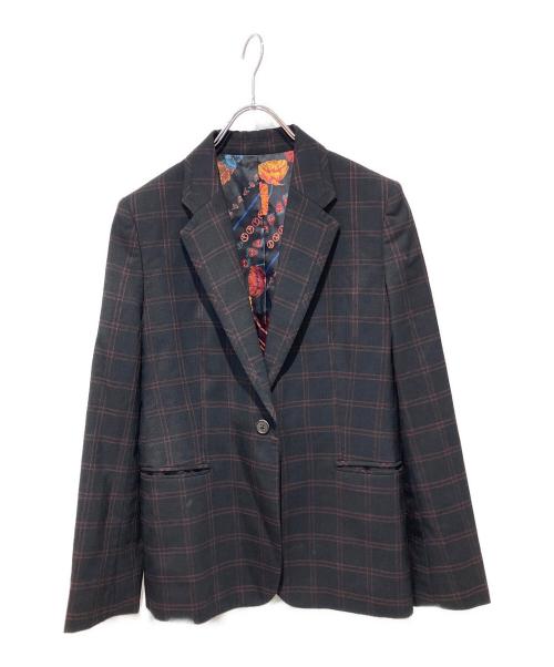PAUL SMITH（ポールスミス）PAUL SMITH (ポールスミス) 裏地総柄チェックセットアップスーツ ブラック×レッド サイズ:42の古着・服飾アイテム
