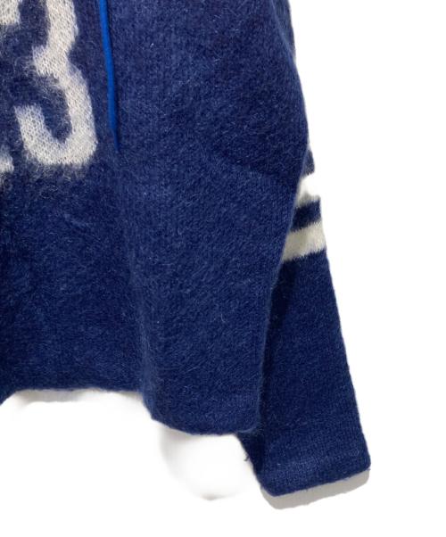 KOWGA（コウガ）KOWGA (コウガ) フットボール モヘヤ ニット ネイビー サイズ:Fの古着・服飾アイテム