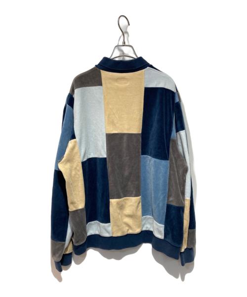 SUPREME（シュプリーム）Supreme (シュプリーム) Patchwork Velour L/S Polo イエロー×ブルー サイズ:Lの古着・服飾アイテム