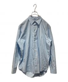 AURALEE（オーラリー）の古着「SUVIN HIGH COUNT CLOTH STRIPE SHIRT」｜ブルー