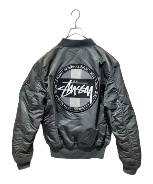 ALPHA（アルファ）ALPHA (アルファ) stussy (ステューシー) 35周年MA-1ジャケット オリーブ サイズ:Mの古着・服飾アイテム