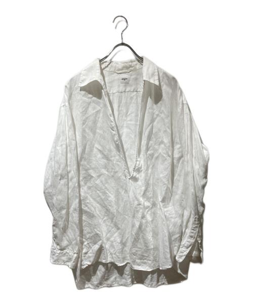 EDIFICE（エディフィス）EDIFICE (エディフィス) リネンスッキパーシャツ ホワイト サイズ:Lの古着・服飾アイテム
