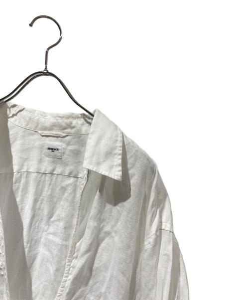 EDIFICE（エディフィス）EDIFICE (エディフィス) リネンスッキパーシャツ ホワイト サイズ:Lの古着・服飾アイテム