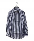 THOMAS MASON×FAIRFAXトーマスメイソン×フェアファックス）の古着「ストライプシャツ」｜ホワイト×ネイビー