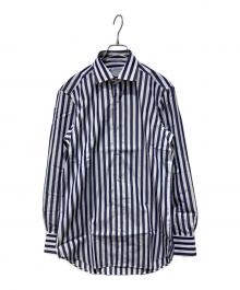 THOMAS MASON×FAIRFAX（トーマスメイソン×フェアファックス）の古着「ストライプシャツ」｜ホワイト×ネイビー