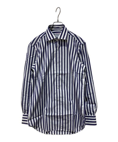 THOMAS MASON（トーマスメイソン）THOMAS MASON (トーマスメイソン) FAIRFAX (フェアファックス) ストライプシャツ ホワイト×ネイビー サイズ:39の古着・服飾アイテム