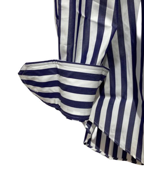 THOMAS MASON（トーマスメイソン）THOMAS MASON (トーマスメイソン) FAIRFAX (フェアファックス) ストライプシャツ ホワイト×ネイビー サイズ:39の古着・服飾アイテム