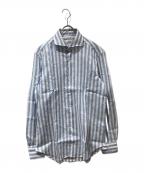 FAIRFAXフェアファックス）の古着「リネンストライプシャツ」｜ホワイト×スカイブルー