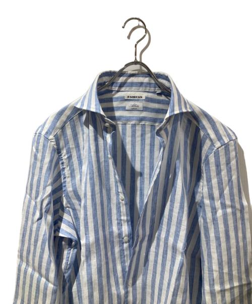 FAIRFAX（フェアファックス）FAIRFAX (フェアファックス) リネンストライプシャツ ホワイト×スカイブルー サイズ:Lの古着・服飾アイテム