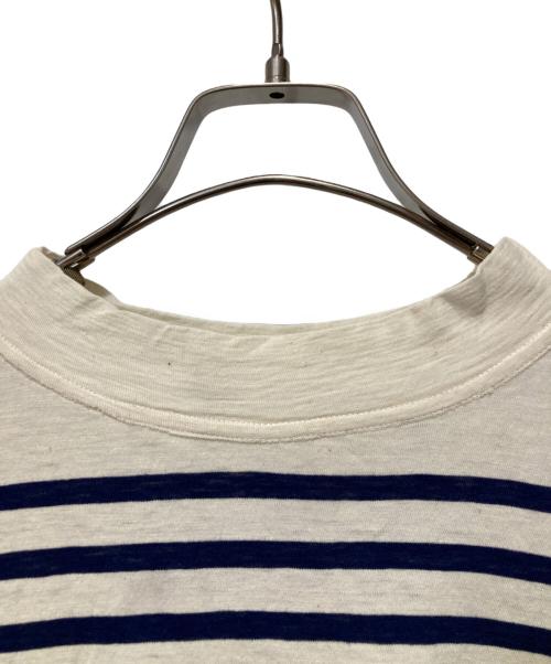 45R（フォーティファイブ・アール）45R (フォーティファイブ・アール) バスクボーダー天竺のヨックネックドレス ホワイト サイズ:Lの古着・服飾アイテム