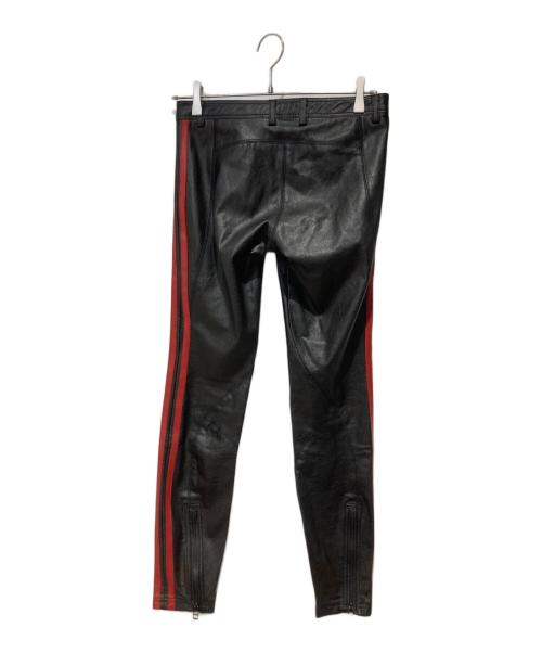 FAITH CONNEXION（フェイスコネクション）FAITH CONNEXION (フェイスコネクション) サイドラインフェイクレザーロングパンツ ブラック サイズ:36の古着・服飾アイテム