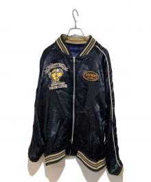 VANSON×LOONEY TUNES（バンソン×ルーニーチューンズ）の古着「コラボリバーシブルスカジャン」｜ネイビー×ブラック