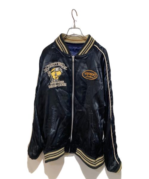 VANSON（バンソン）VANSON (バンソン) LOONEY TUNES (ルーニーチューンズ) コラボリバーシブルスカジャン ネイビー×ブラック サイズ:Ｌの古着・服飾アイテム