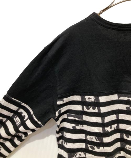 COMME des GARCONS HOMME PLUS（コムデギャルソンオムプリュス）COMME des GARCONS HOMME PLUS (コムデギャルソンオムプリュス) スカルボーダーカットソー ブラック×ホワイト サイズ:Mの古着・服飾アイテム