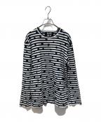 BLACK COMME des GARCONSブラックコムデギャルソン）の古着「ボーダー×ドットカットソー」｜ネイビー×ホワイト