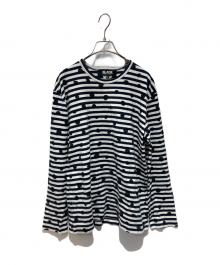 BLACK COMME des GARCONS（ブラックコムデギャルソン）の古着「ボーダー×ドットカットソー」｜ネイビー×ホワイト